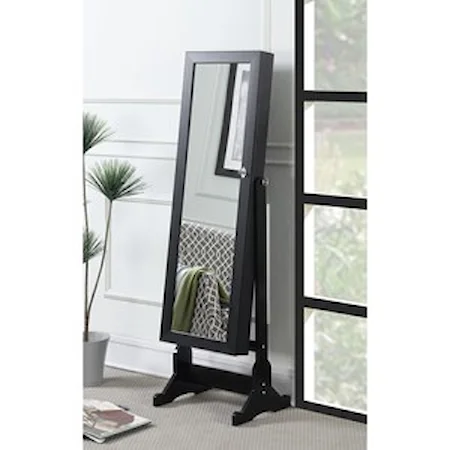 Black Jewelry Cheval Mirror